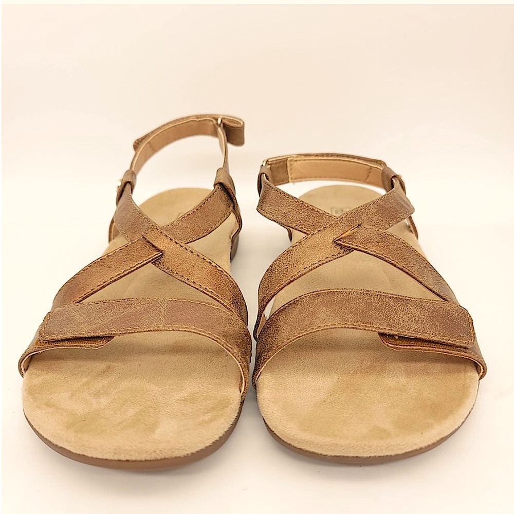 Spenco Sandal Orthotic Cross Strap Sandals Grace Strappy Bronze Gold Women's 8